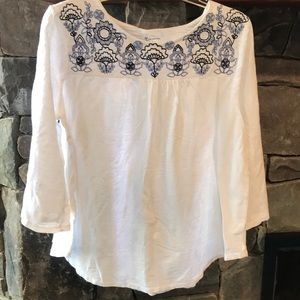 New Directions Boho Shirt with Embroidery